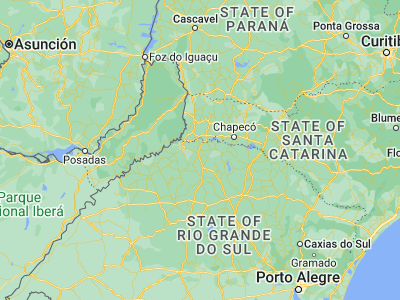 Map showing location of Frederico Westphalen (-27.35917, -53.39444)