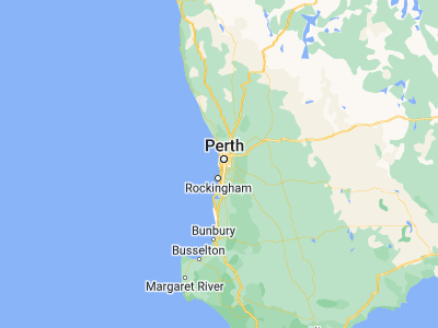 Map showing location of Fremantle (-32.05, 115.76667)