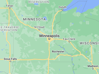 Map showing location of Fridley (45.08608, -93.26328)