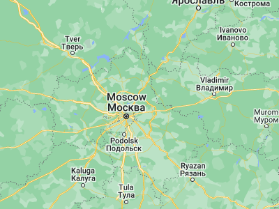 Map showing location of Fryazino (55.96056, 38.04556)