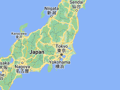 Map showing location of Fujioka (36.25, 139.65)