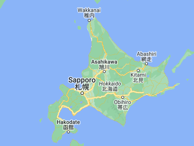 Map showing location of Fukagawa (43.70806, 142.03917)