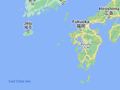 Map showing location of Fukue (32.68806, 128.84194)