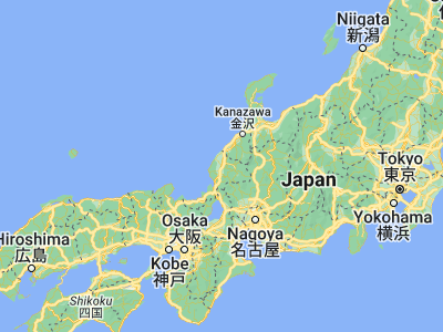 Map showing location of Fukui (36.06443, 136.22257)