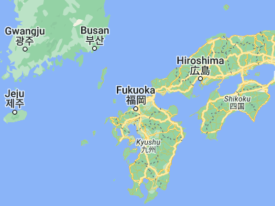 Map showing location of Fukuma (33.76667, 130.46667)