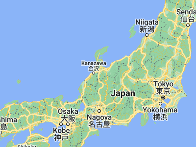 Map showing location of Fukumitsu (36.55, 136.86667)