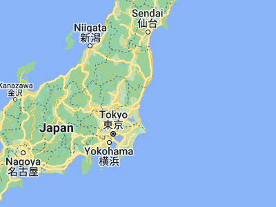 Map showing location of Funaishikawa (36.46667, 140.56667)