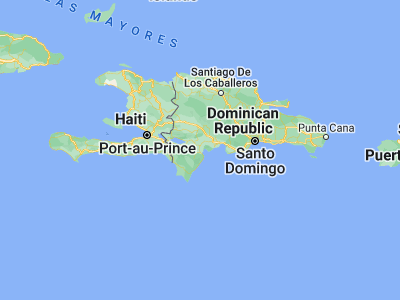 Map showing location of Fundación (18.28668, -71.18147)