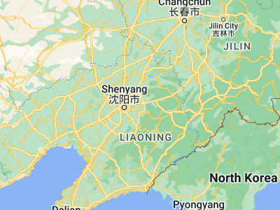 Map showing location of Fushun (41.85583, 123.92333)