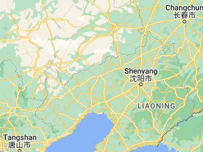 Map showing location of Fuxin (42.05889, 121.745)