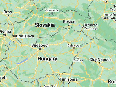 Map showing location of Füzesabony (47.75, 20.41667)