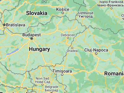 Map showing location of Füzesgyarmat (47.1, 21.21667)