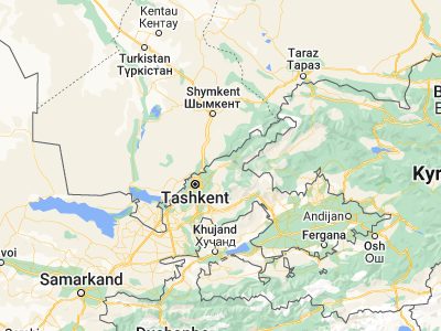 Map showing location of G‘azalkent (41.55806, 69.77083)
