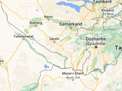Map showing location of G‘uzor Shahri (38.62596, 66.24515)