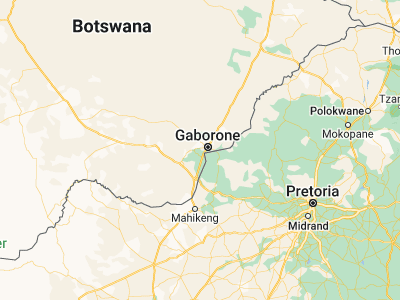 Map showing location of Gabane (-24.66667, 25.78222)