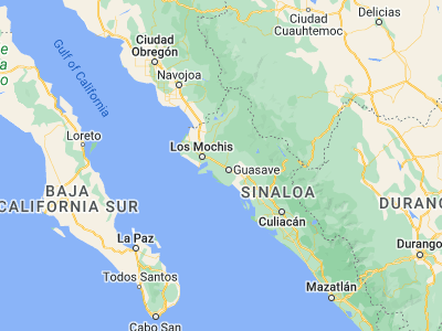 Map showing location of Gabriel Leyva Solano (25.66407, -108.63456)
