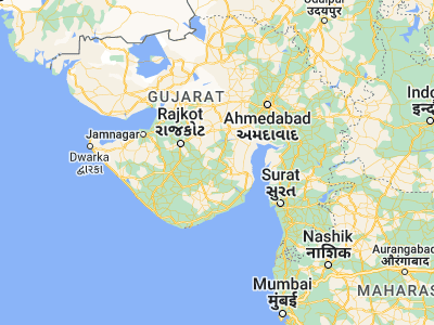 Map showing location of Gadhada (21.96667, 71.56667)