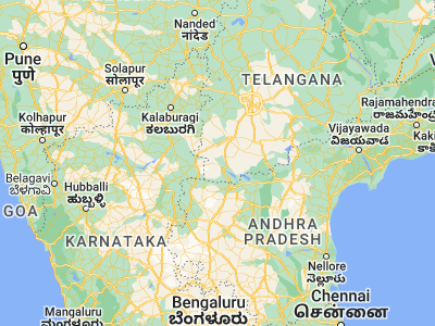 Map showing location of Gadwāl (16.23333, 77.8)