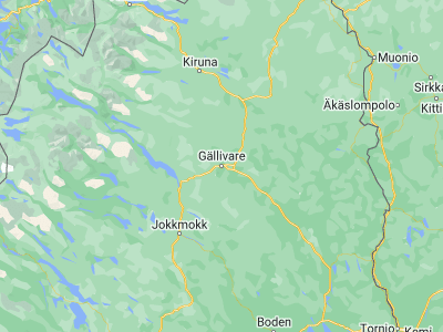 Map showing location of Gällivare (67.13387, 20.65278)