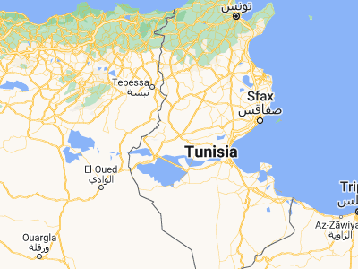 Map showing location of Gafsa (34.425, 8.78417)