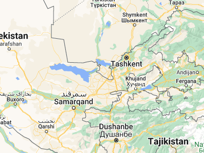 Map showing location of Gagarin (40.66194, 68.17222)