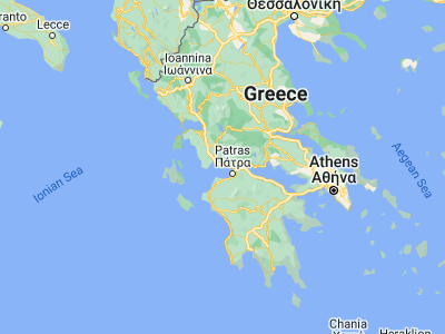 Map showing location of Galatás (38.35, 21.56667)