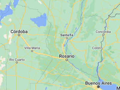 Map showing location of Gálvez (-32.02927, -61.22103)