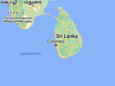 Map showing location of Gampaha (7.0897, 79.9925)