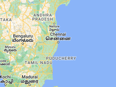 Map showing location of Gāndhī Nagar (13.00639, 80.25417)