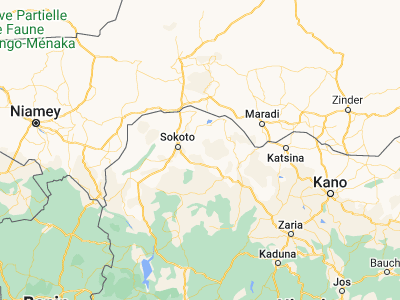 Map showing location of Gandi (12.96358, 5.74337)