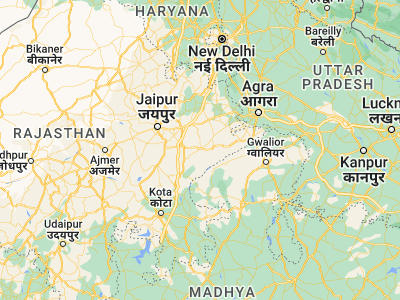 Map showing location of Gangāpur (26.47249, 76.71744)
