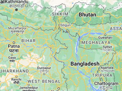 Map showing location of Gangārāmpur (25.40138, 88.52978)