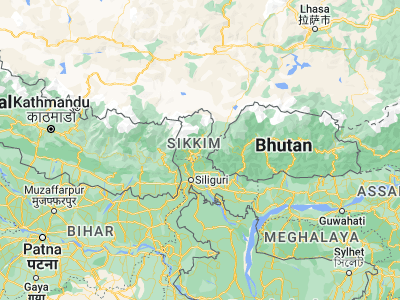 Map showing location of Gangtok (27.32574, 88.61216)