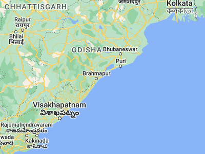 Map showing location of Ganjām (19.38333, 85.06667)