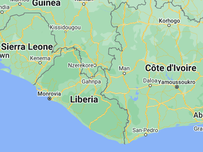 Map showing location of Ganta (7.30222, -8.53083)