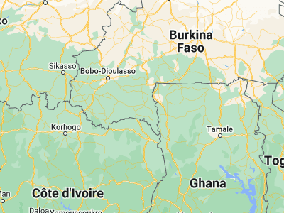 Map showing location of Gaoua (10.29917, -3.25083)