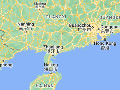 Map showing location of Gaozhou (21.93924, 110.84607)