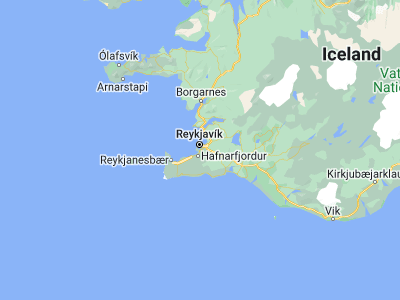Map showing location of Garðabær (64.08865, -21.92298)