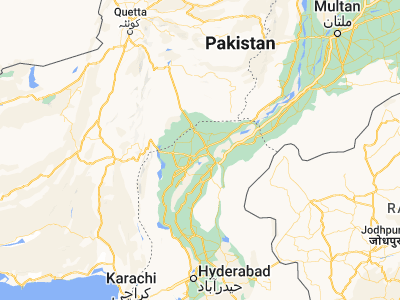 Map showing location of Garhi Yāsīn (27.9069, 68.51096)