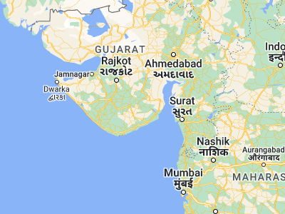 Map showing location of Gariadhar (21.53333, 71.58333)