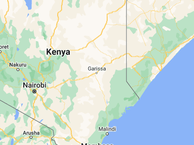 Map showing location of Garissa (-0.45275, 39.64601)