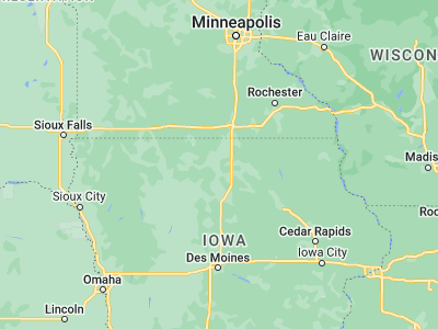Map showing location of Garner (43.10246, -93.60188)