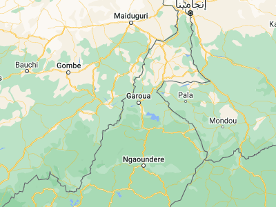 Map showing location of Garoua (9.3, 13.4)