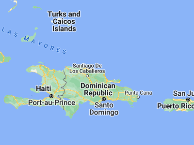 Map showing location of Gaspar Hernández (19.6289, -70.28112)