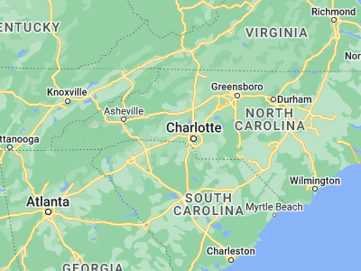 Map showing location of Gastonia (35.26208, -81.1873)
