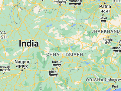 Map showing location of Gaurela (22.75, 81.9)