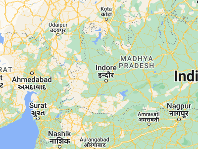 Map showing location of Gautampura (22.98333, 75.51667)