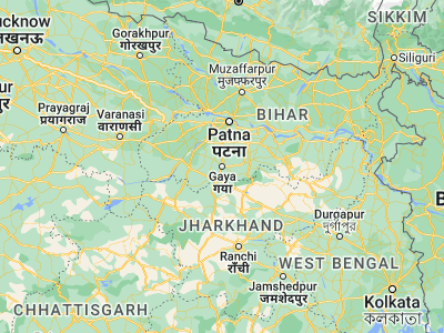 Map showing location of Gaya (24.79686, 85.00385)