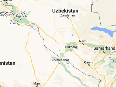 Map showing location of Gazli (40.13333, 63.45)