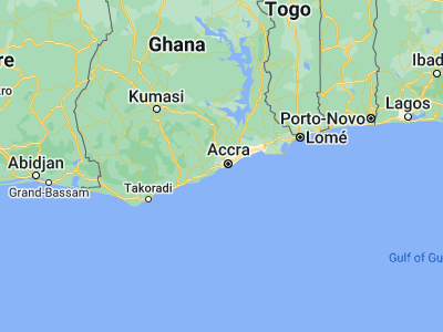 Map showing location of Gbawe (5.57714, -0.31035)
